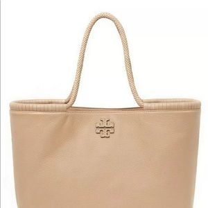 Tory Burch Taylor Tote Devon Sand Leather - Beige